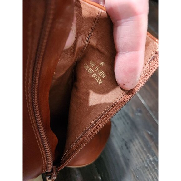 NEW Jeffrey Campbell Prianka Cognac Leather Ankle Zip Booties/Sz. 6 - Picture 9 of 12